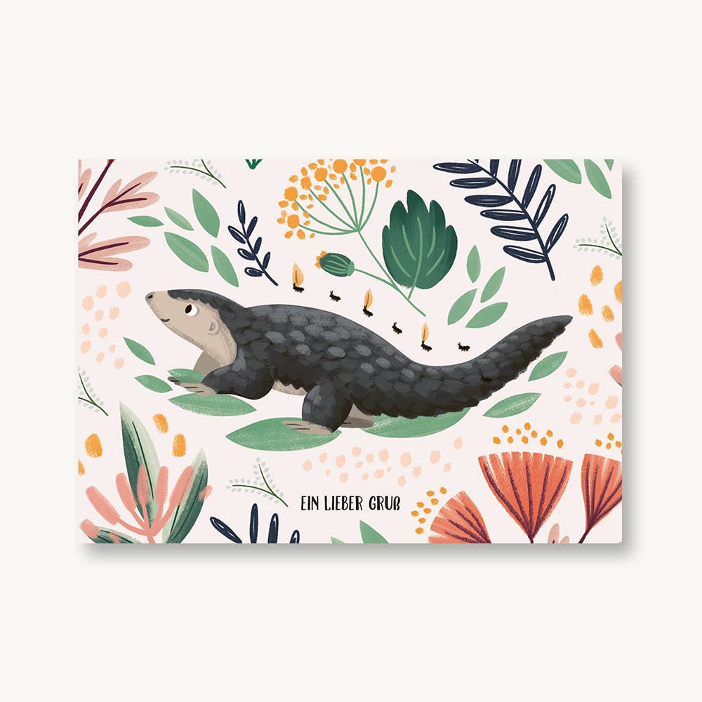 VIERUNDFÜNFZIG - Wholesale Postcard - Pangolin Postcard A Dear Greetings0