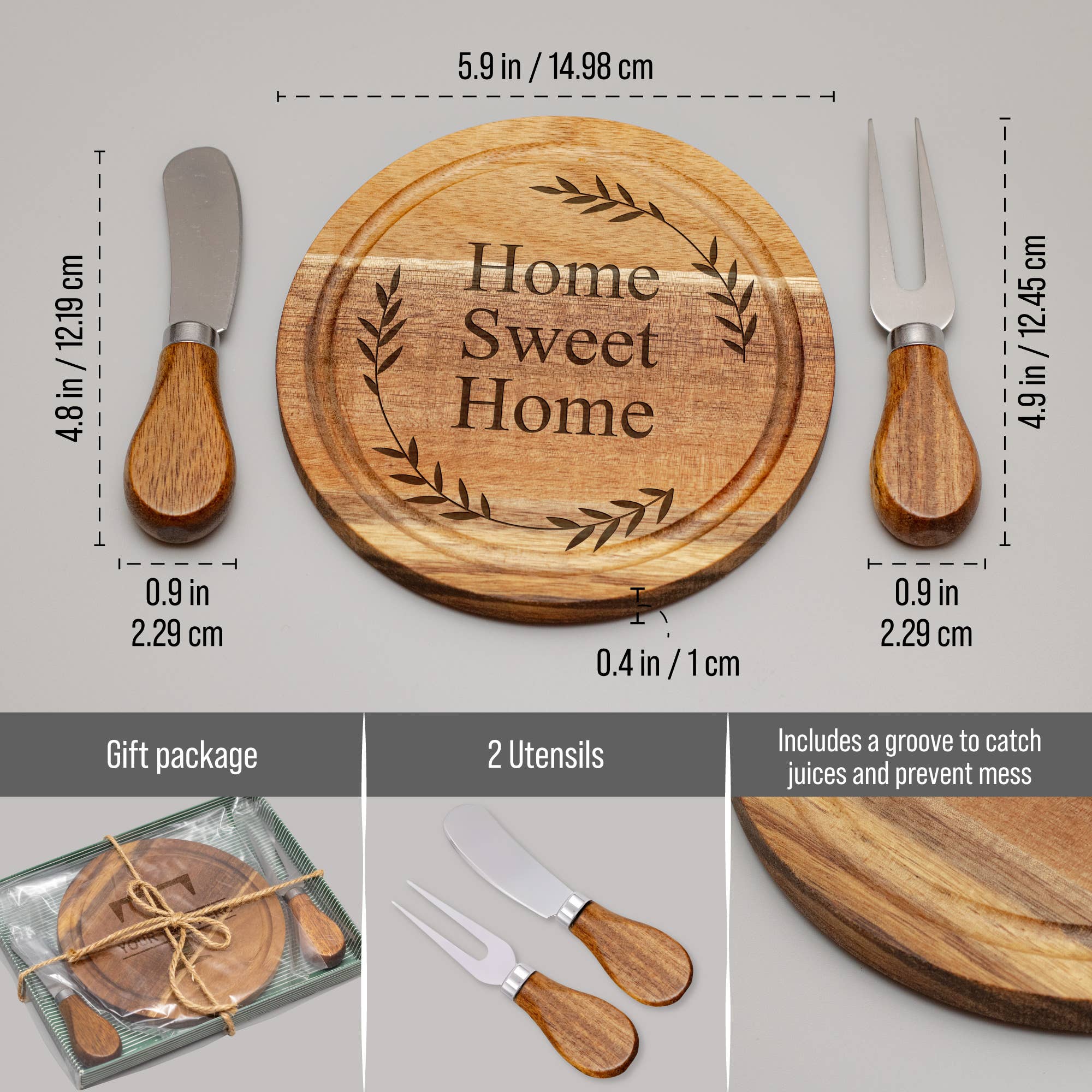 Famgraving - Wholesale Cheese Board - Personalized Mini Charcuterie Cheese Knives Board Set5