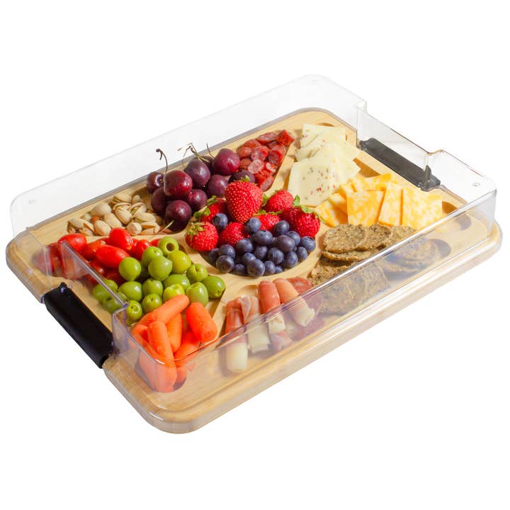 Flip, Serve & Store™ Charcuterie Board with Locking Lid for wholesale by Totally Bamboo