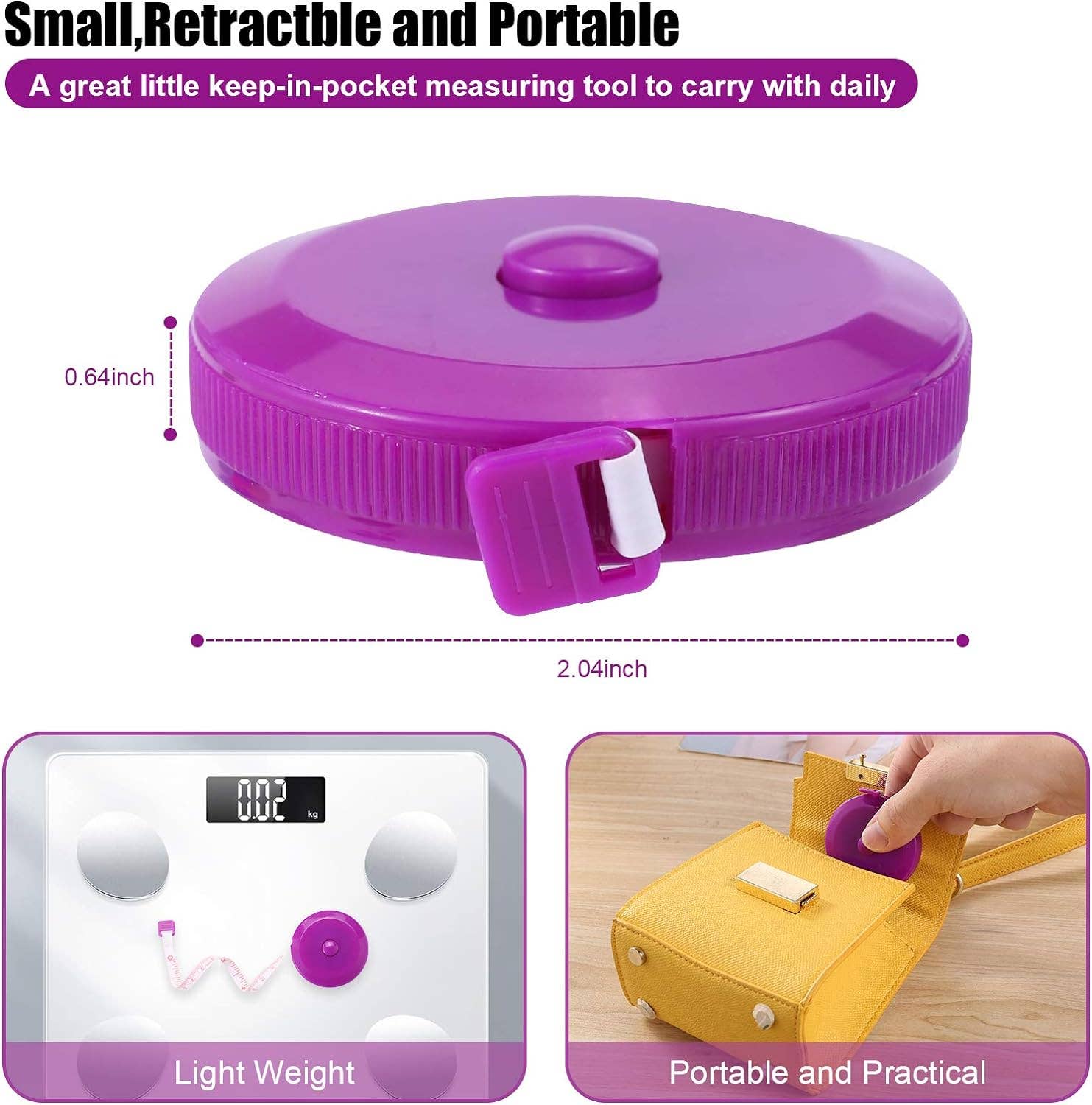 Magnifique Hearts – Engroshandel Målebånd – Udrulbart målebånd - 59' i forskellige farver, præcist målebånd4
