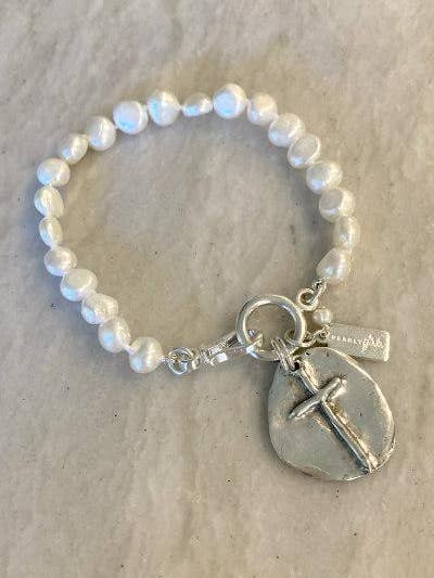 Sophie silver pearl Bracelet for wholesale by Pearly Girls, LLC