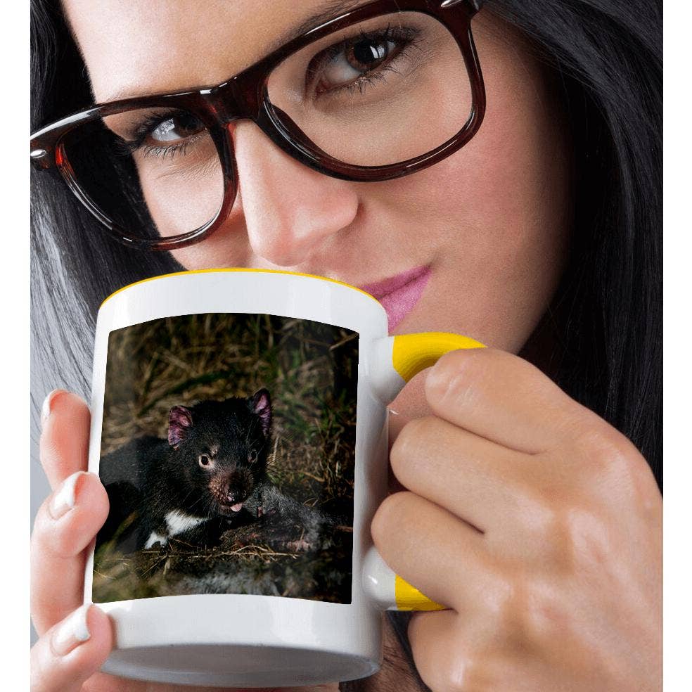 3dRose - Vendita all'ingrosso Tazza - 3dRose, Diavolo della Tasmania che mangia una carcassa, Tasmania - AU01 MZW0083 - Martin Zwick, Tazza1