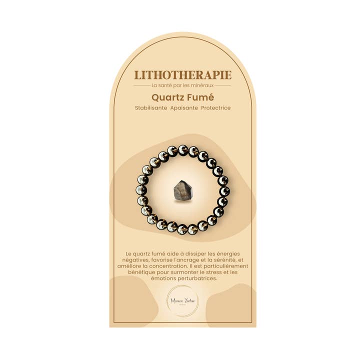 Natursteinarmband Rauchquarz (braun und schwarz) für den Großhandel von Maison Yvelise