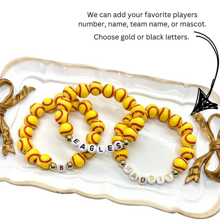 Softball Bracelet - Softball Player Gift -Sports Jewelry for wholesale by Our Little Charms