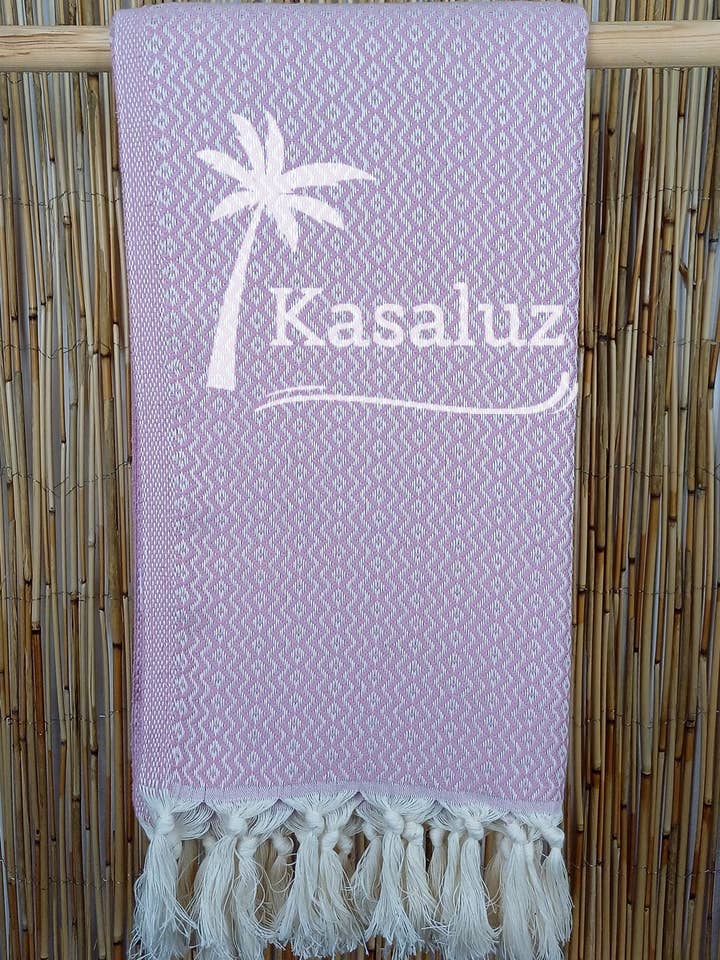 Ronda Mauve Beach Fouta Oeko-Tex Standard 100 Label for wholesale by KASALUZ