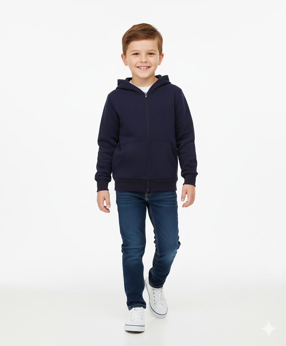 Unik Uniform Hoodie Zipper Jacket Navy for wholesale on Faire0