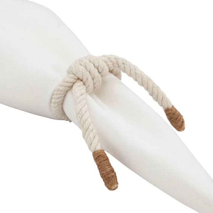 Fennco Styles – wholesale Napkin ring – Ivory Knotted Rope Napkin Ring
