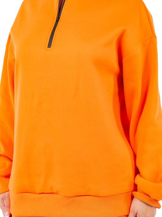 Orange WOMEN FASHION SWEATSHIRT AND SHORT SET for wholesale on Faire6