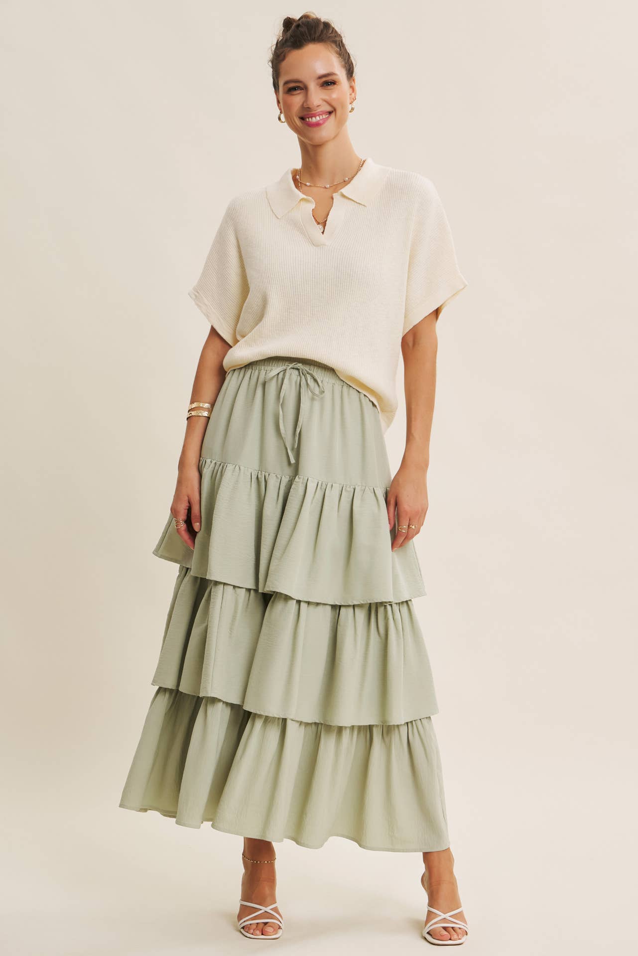 in february - Wholesale Skirt - Women's - AIRY YEAR-ROUND TIERED RUFFLE MAXI SKIRT WITH POCKETS15