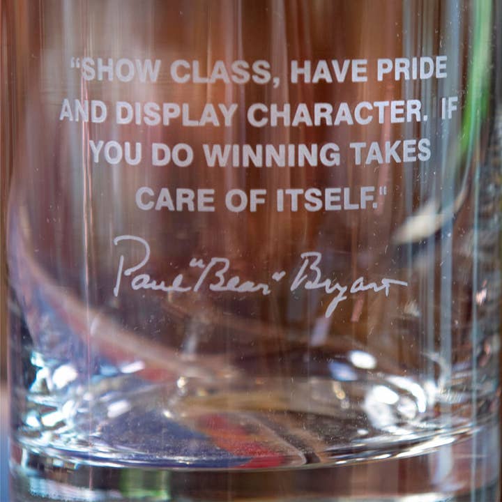 A to Z Imaging and Design - Wholesale Cocktail/Liquor Glass - Bear Bryant Quote Glass (Show Class)