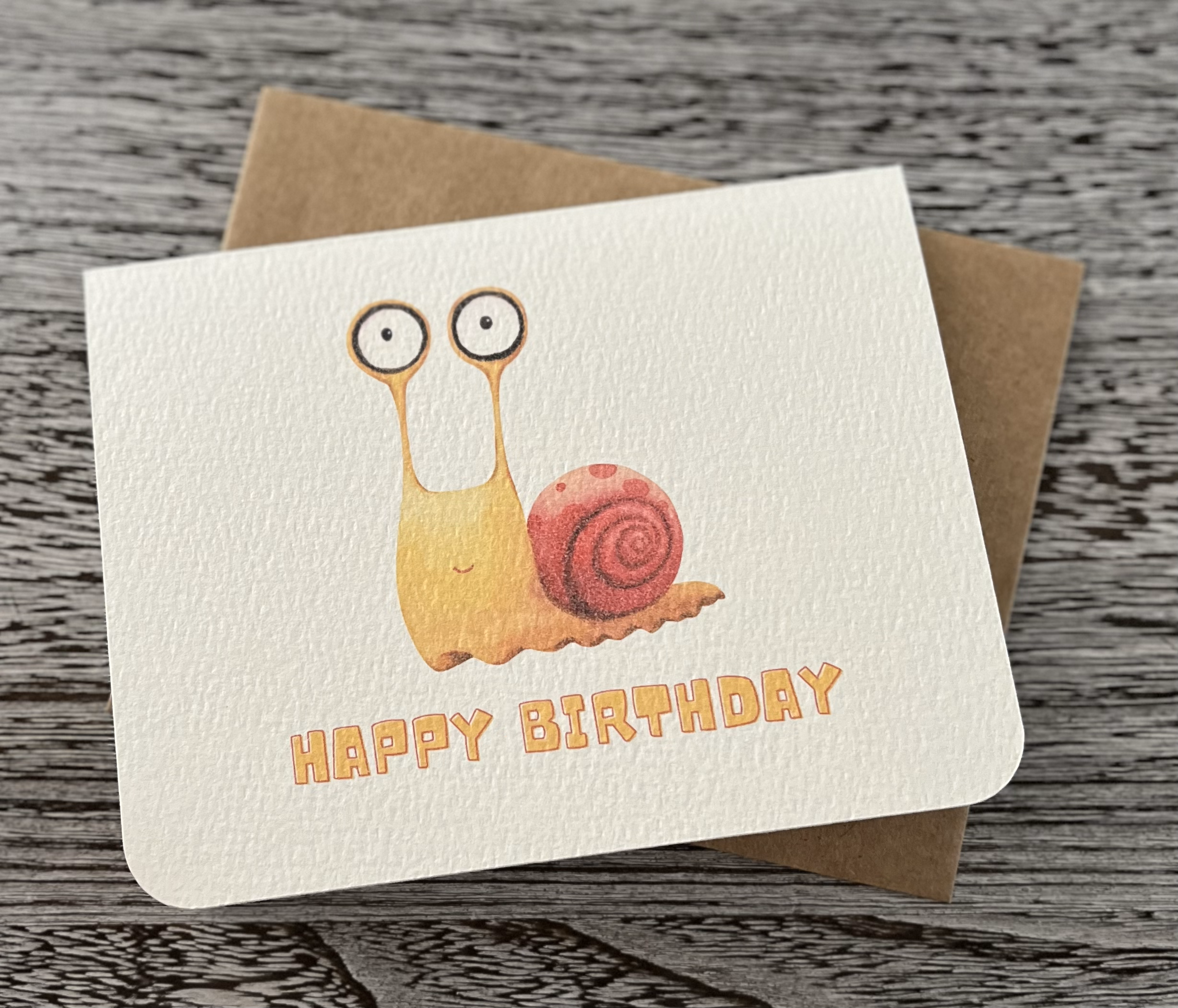 Paper Kuts - Wholesale Birthday Card - Happy Birthday Funny Snail Card Includes Kraft Envelope1
