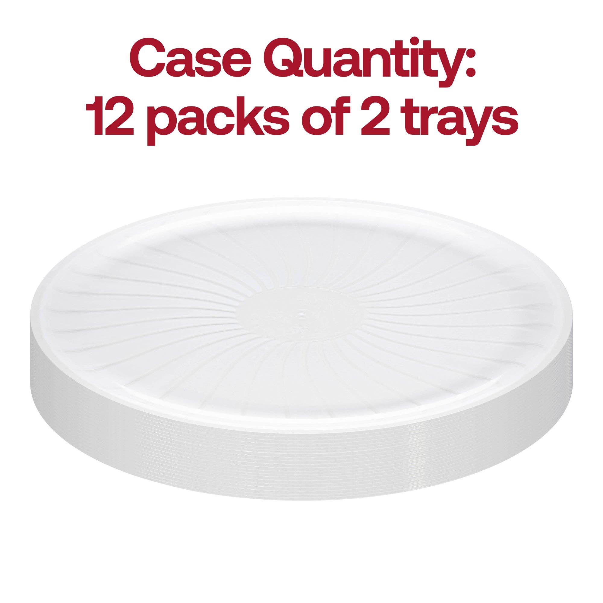 Smarty had a Party - Wholesale Serving Tray - 14" Clear Pavilion Round Disposable Plastic Trays - 24 pcs4