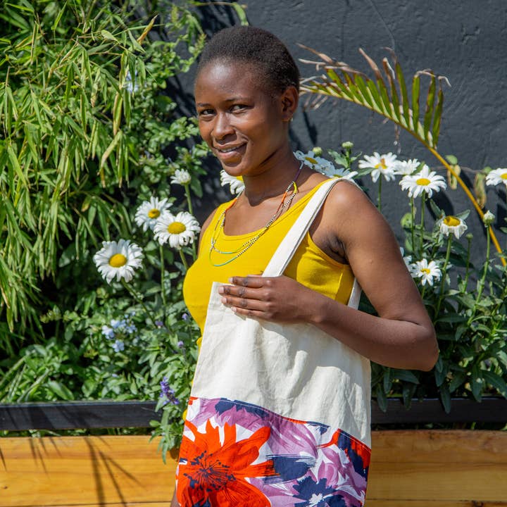 Grain of Rice Project - Wholesale Tote Bag - Women's - Bloom Canvas Tote Bag4