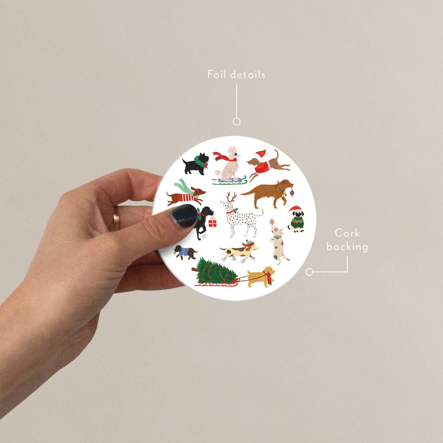 Seedlings - Vente Sous-verre - Sous-verre avec 12 chiens et plants de Noël1