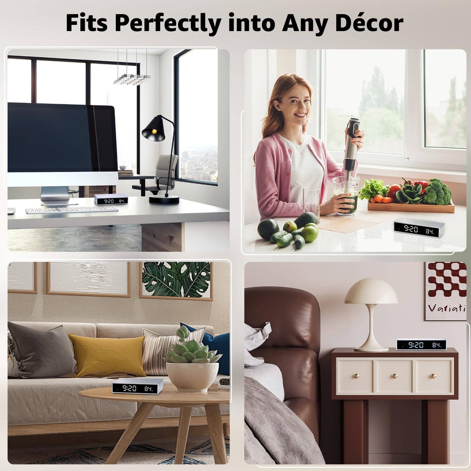 Funky Rico Inc – wholesale Desk clock – Wireless Charging With Alarm Clock - White7