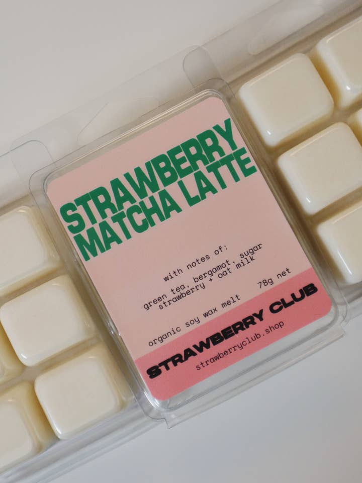 Strawberry Matcha Latte Soy Wax Melt for wholesale by Strawberry Club
