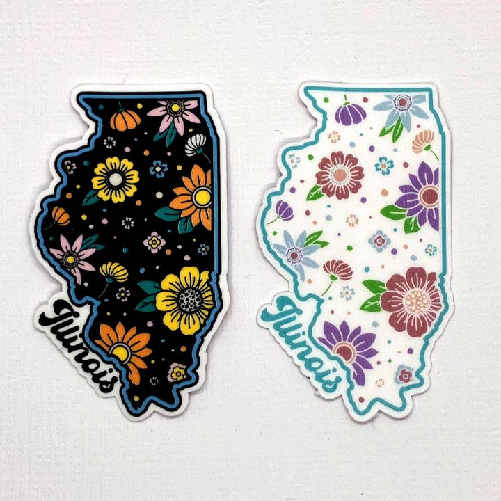 Illinois State Floral Sticker: Water-Resistant Matte Vinyl for wholesale by Wildcard Graphic Design