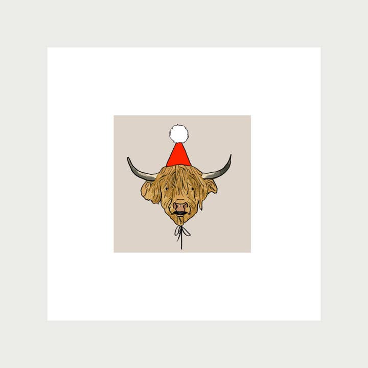 Highland Cow Mini Art Print for wholesale by STETCH