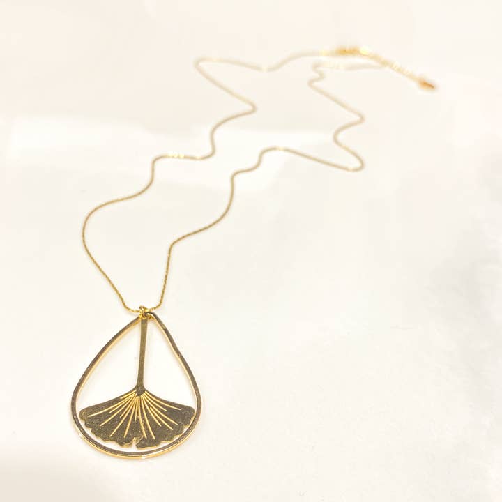 Gingko drop necklace for wholesale by LITCHI