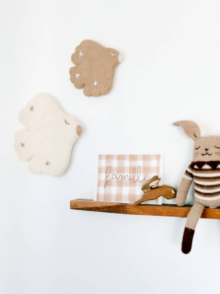 Duo of Felted Wool Wall Birds for wholesale by Bee Boheme