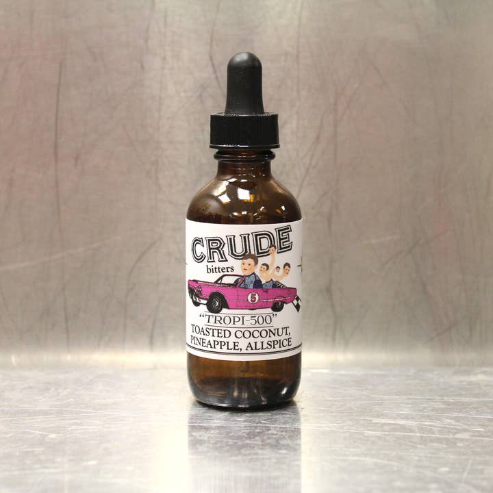"Tropi-500" Toasted Coconut, Pineapple, Allspice Bitters for wholesale by Crude Bitters & Sodas