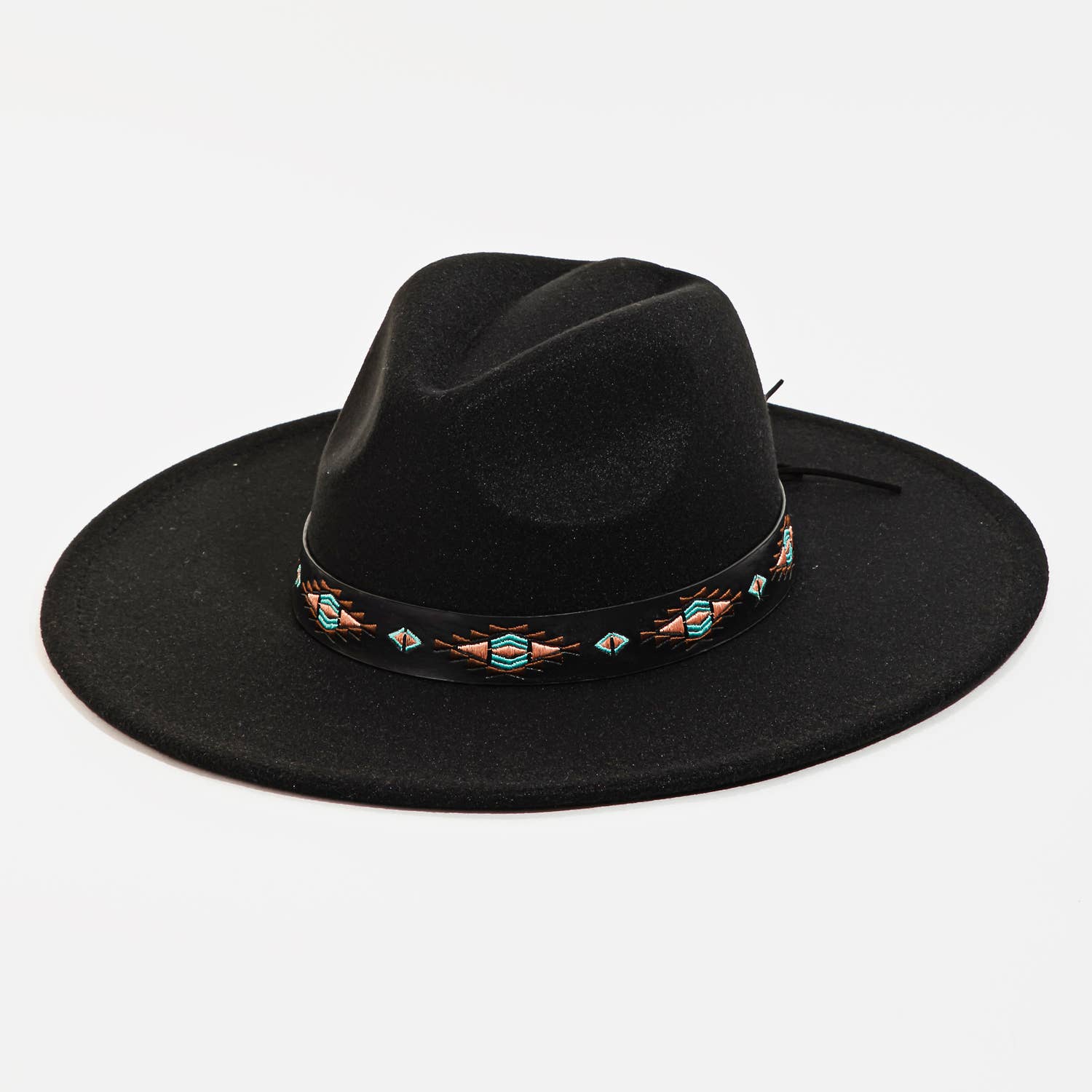 Collections by Fame Accessories - Wholesale Fedora - Women's - Boho Tribal Pattern Strap Fedora Hat4
