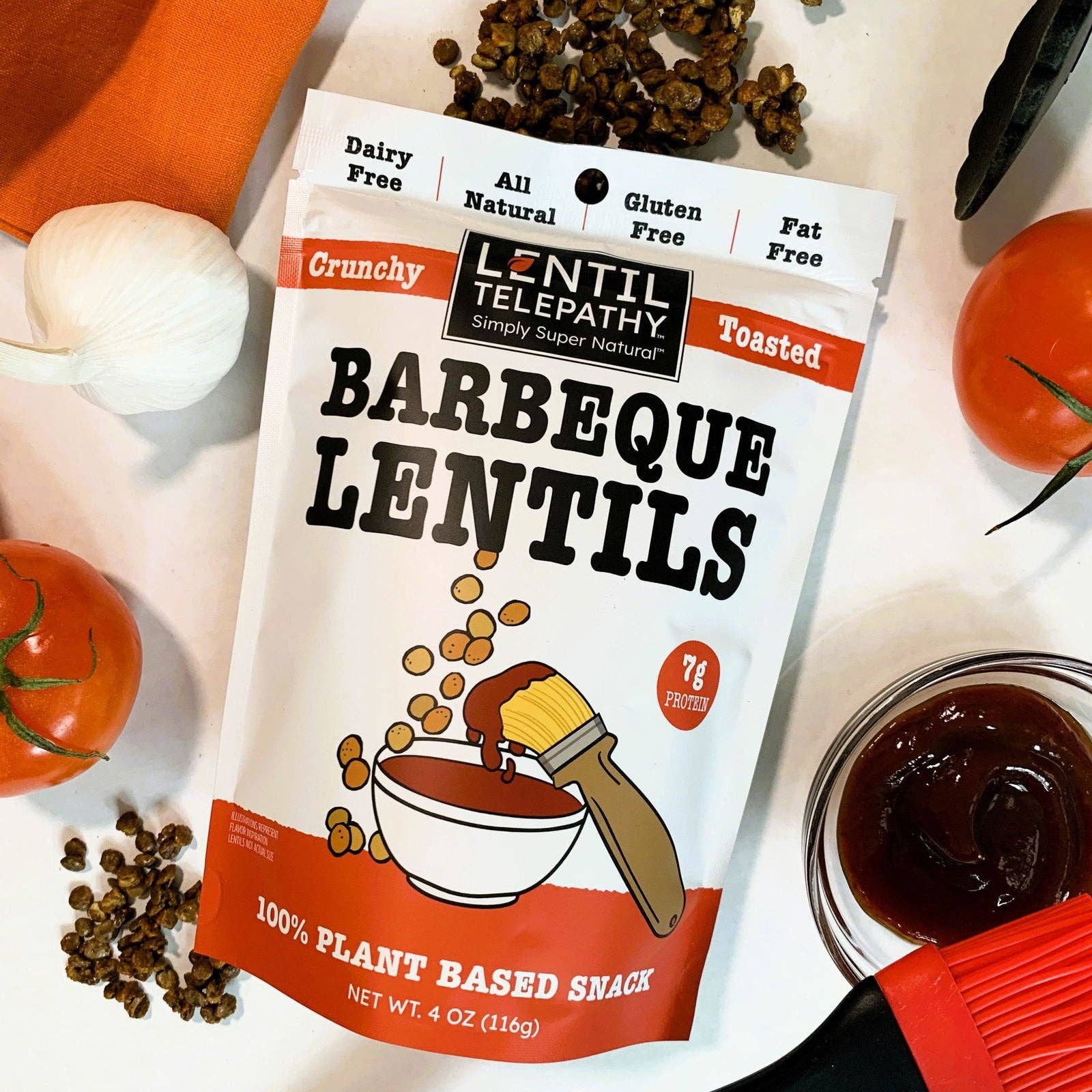 Lentil Telepathy - Wholesale Puffed Snack - Lentil Telepathy Tangy BBQ (Barbeque) Crunchy Toasted Snacks - 4oz Bags2