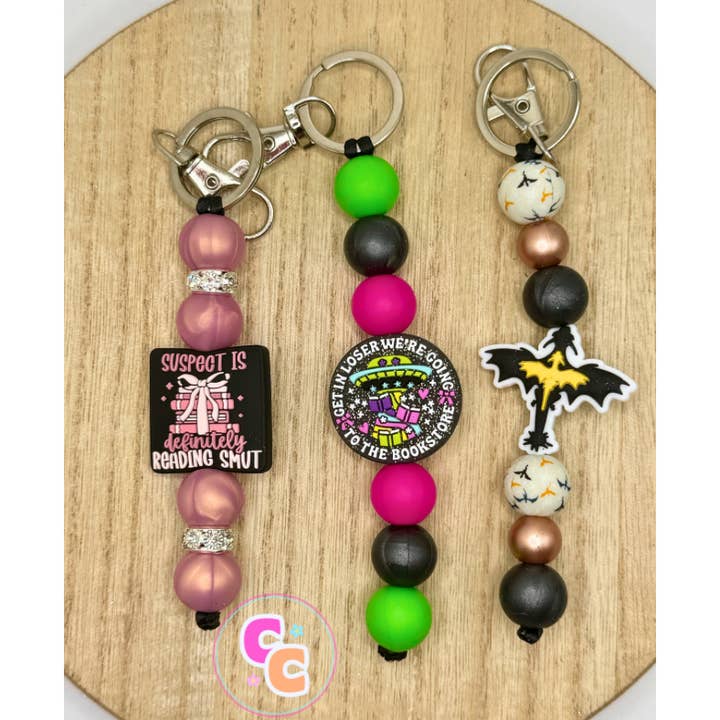 Bookish Beaded Keychain | Keychain | Book | Reading | Gift for wholesale by Crafting Cleveland