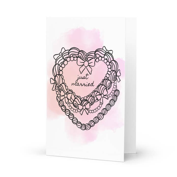 Just Married Cake Doodle for wholesale by Wishbrush