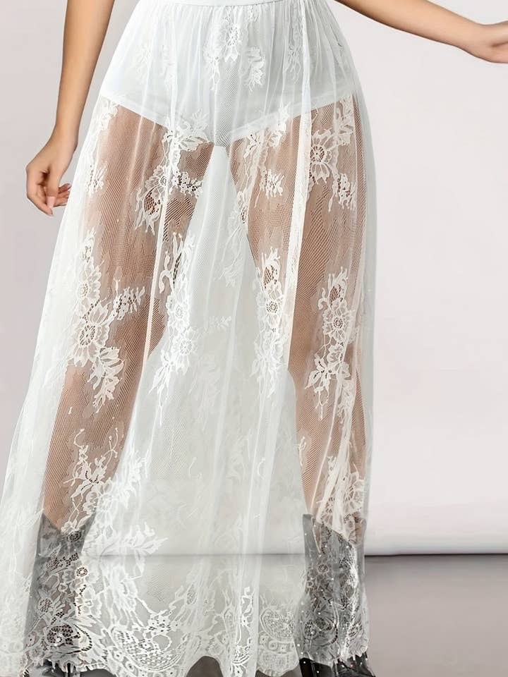 NINEXIS - Wholesale Skirt - Women's - CWBLS0167_LACE SEE-THROUGH SEXY SKIRT