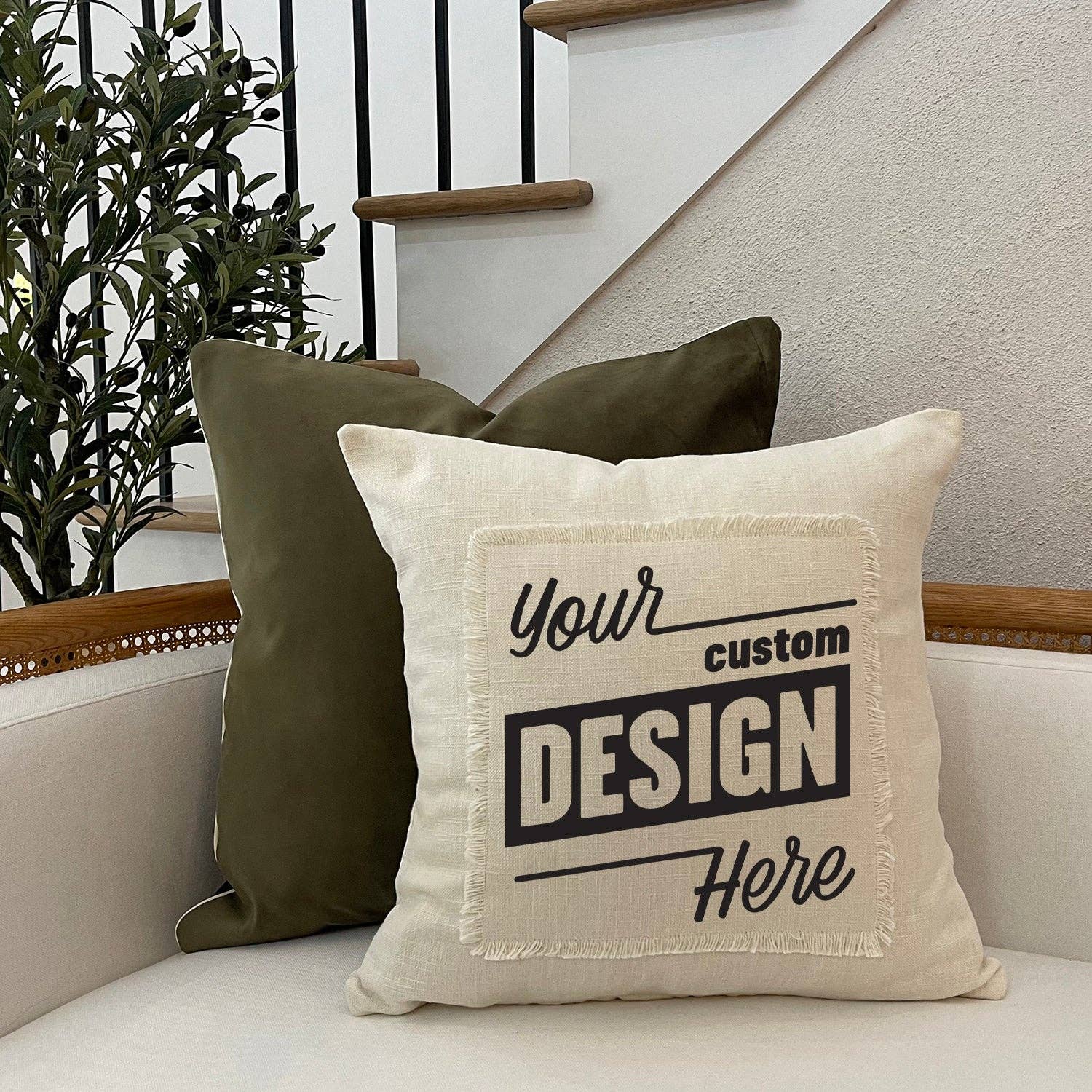 Second Nature by Hand – Capa de almofada decorativa por atacado – Design Personalizado/Capa de Almofada Natural ou Cinza3