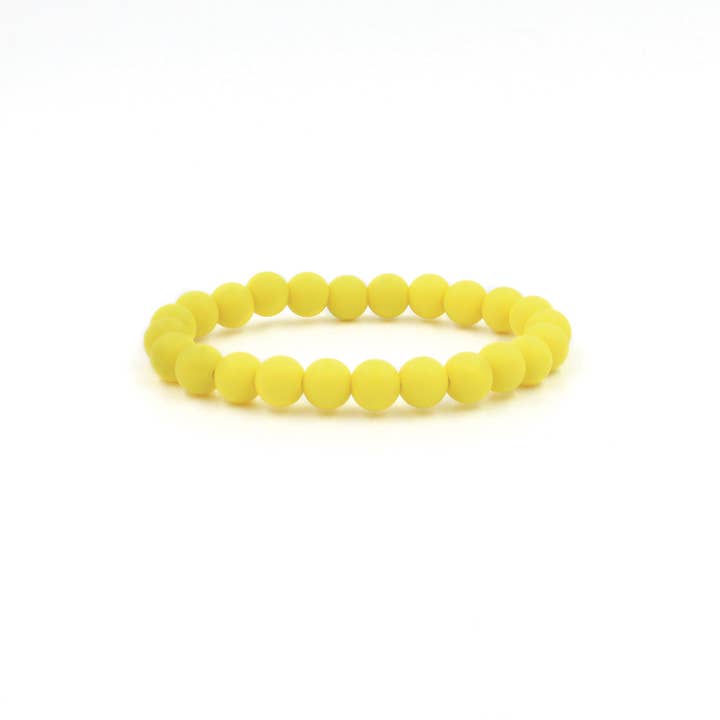 40Nine - Vente Bracelet de perles - Bracelet perles en caoutchouc silicone jaune citron