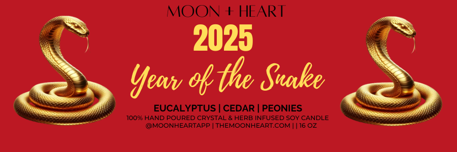 The Moon+Heart – Großhandel Kerze im Glas / gefüllte Kerze – 2025 Jahr der Schlange Kerze| Duftkerze mit Kristallen1