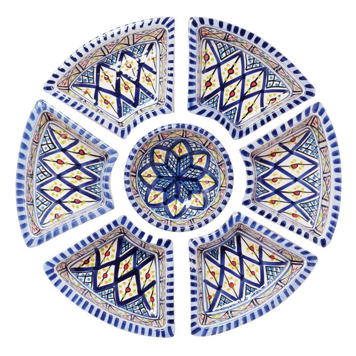 Sobremesa - Wholesale Serving Plate - Dark Blue Rosette Tapas Ceramic Server3