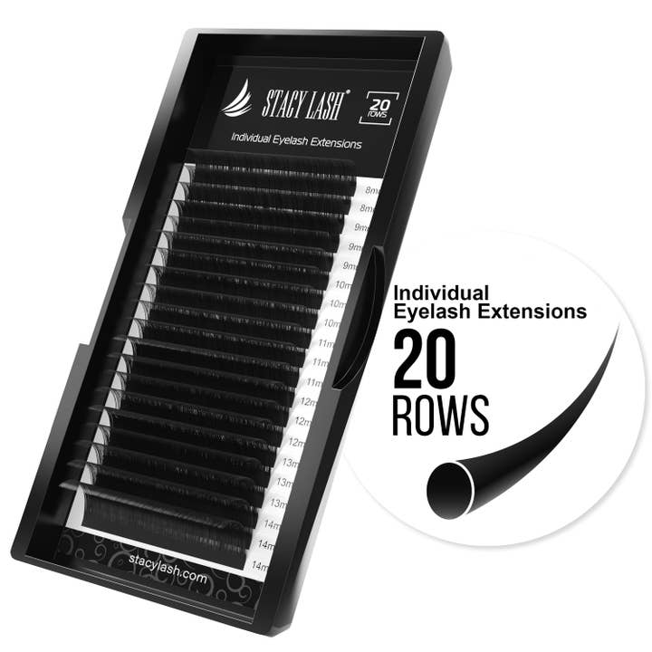 20 Rows - Mink Eyelash Extensions C Curl for wholesale by Stacy Lash
