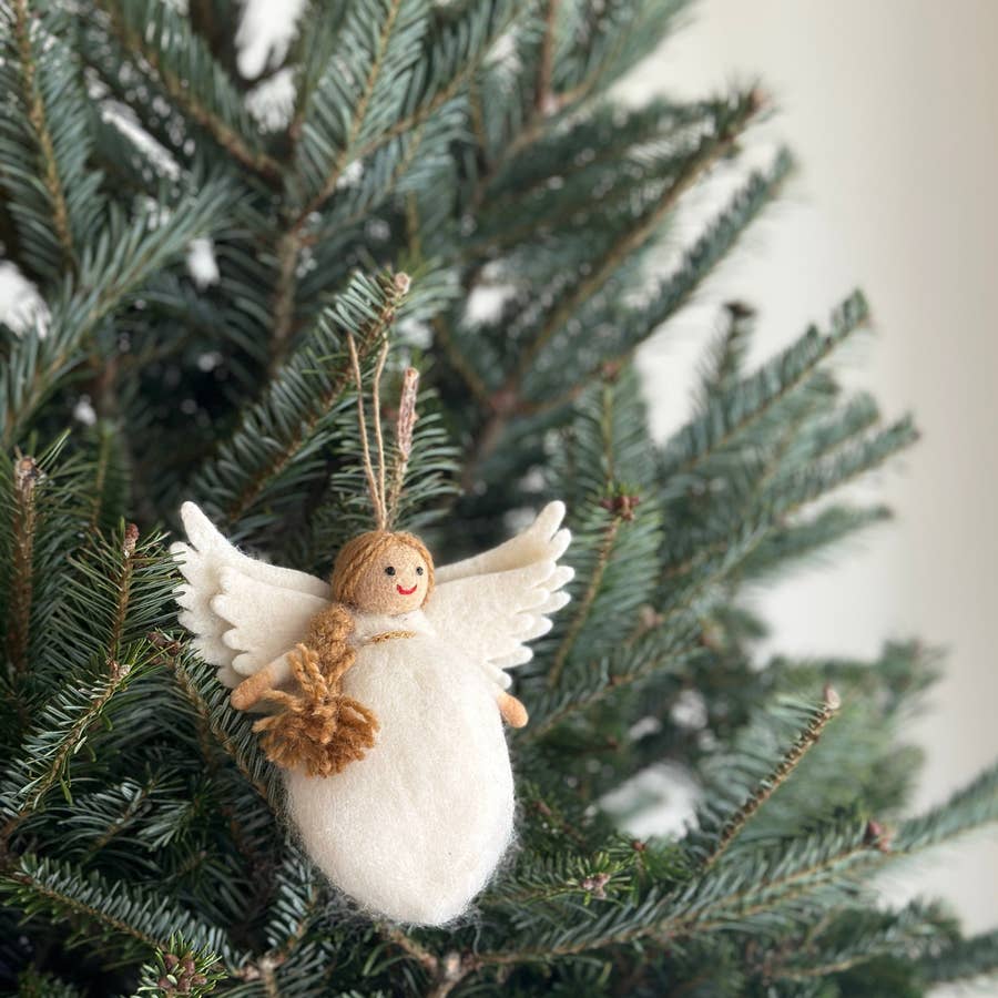 Angel Figurine, Mouse With Wings, Christmas Decoration, Needle