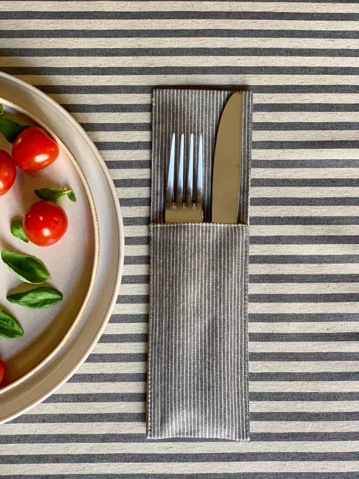 Cutlery Holder, Recycled Cotton, Printed | Nord 2 for wholesale by Hortensias Home