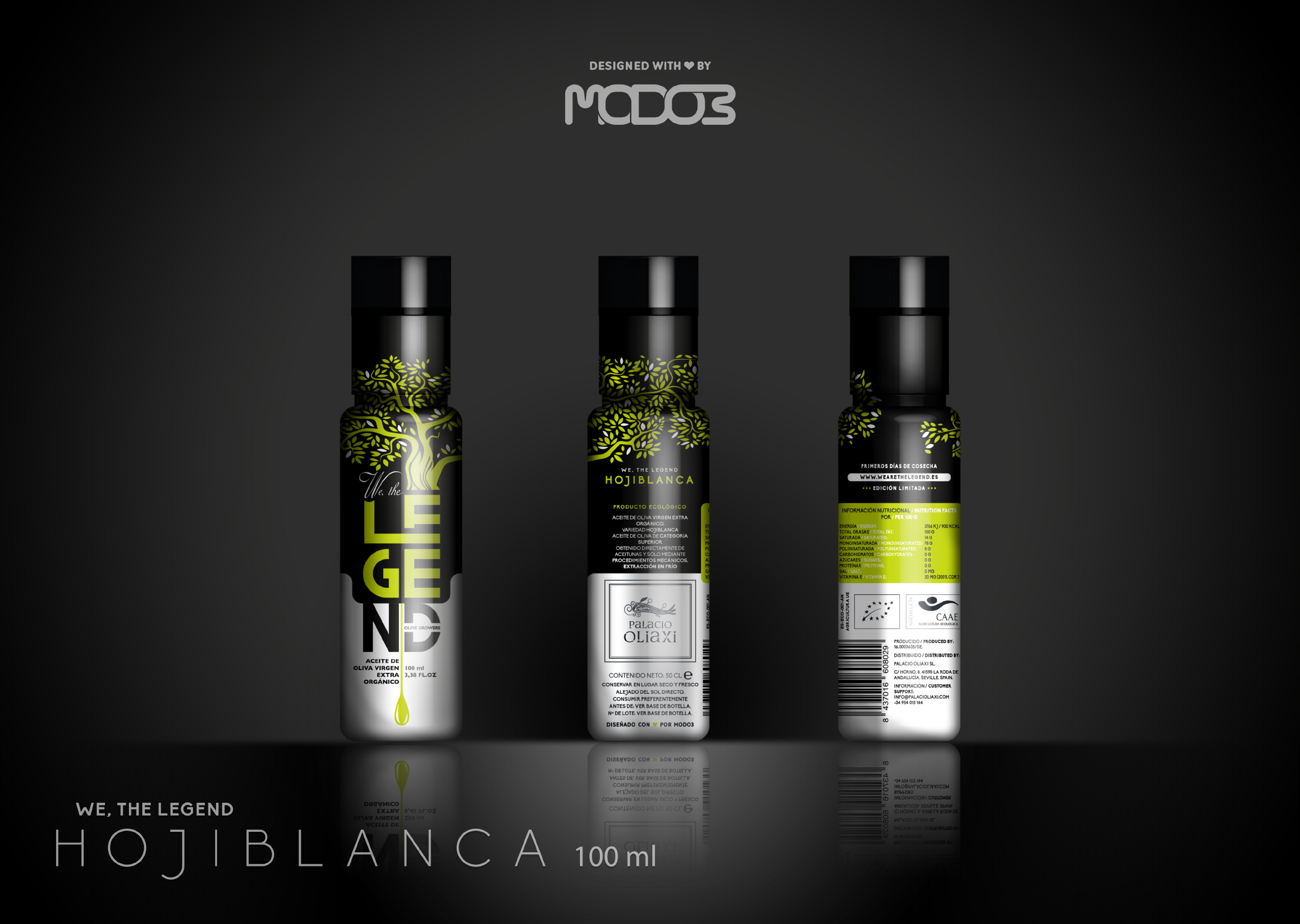 PALACIO OLIAXI – wholesale Olive oil – We, The Legend Extra Virgin Olive Oil ECO HOJIBLAN 100 ml1