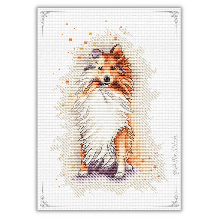 Sheltie Cross Stitch Kit voor wholesale door AKxStitch