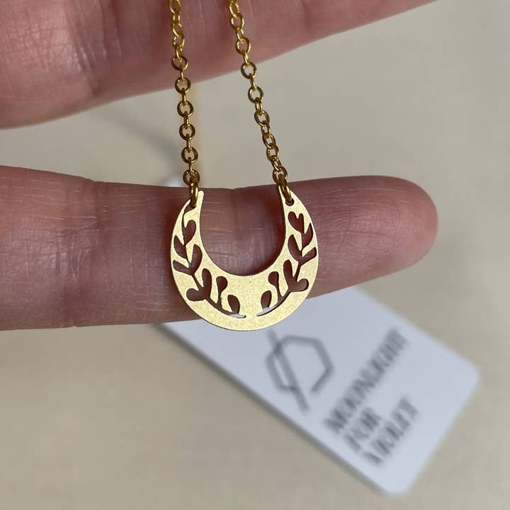 Crescent Foliage Pendant Necklace for wholesale by Moonlight for Violet