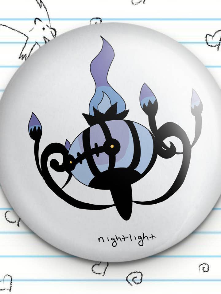 Light Ghost vela amiga de 1,25" botão, amante do tipo fantasma, fan púrpura azul fantasma, amante de jogos de vídeo, gamer fan gift, presente kawaii giro por atacado de Fautbarb