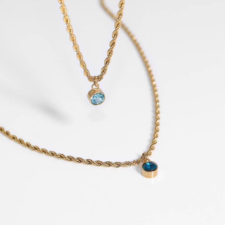 WJW - Wholesale Individual Charm/Pendant - 18K Gold PVD Cubic Zirconia Birthstone Charm3