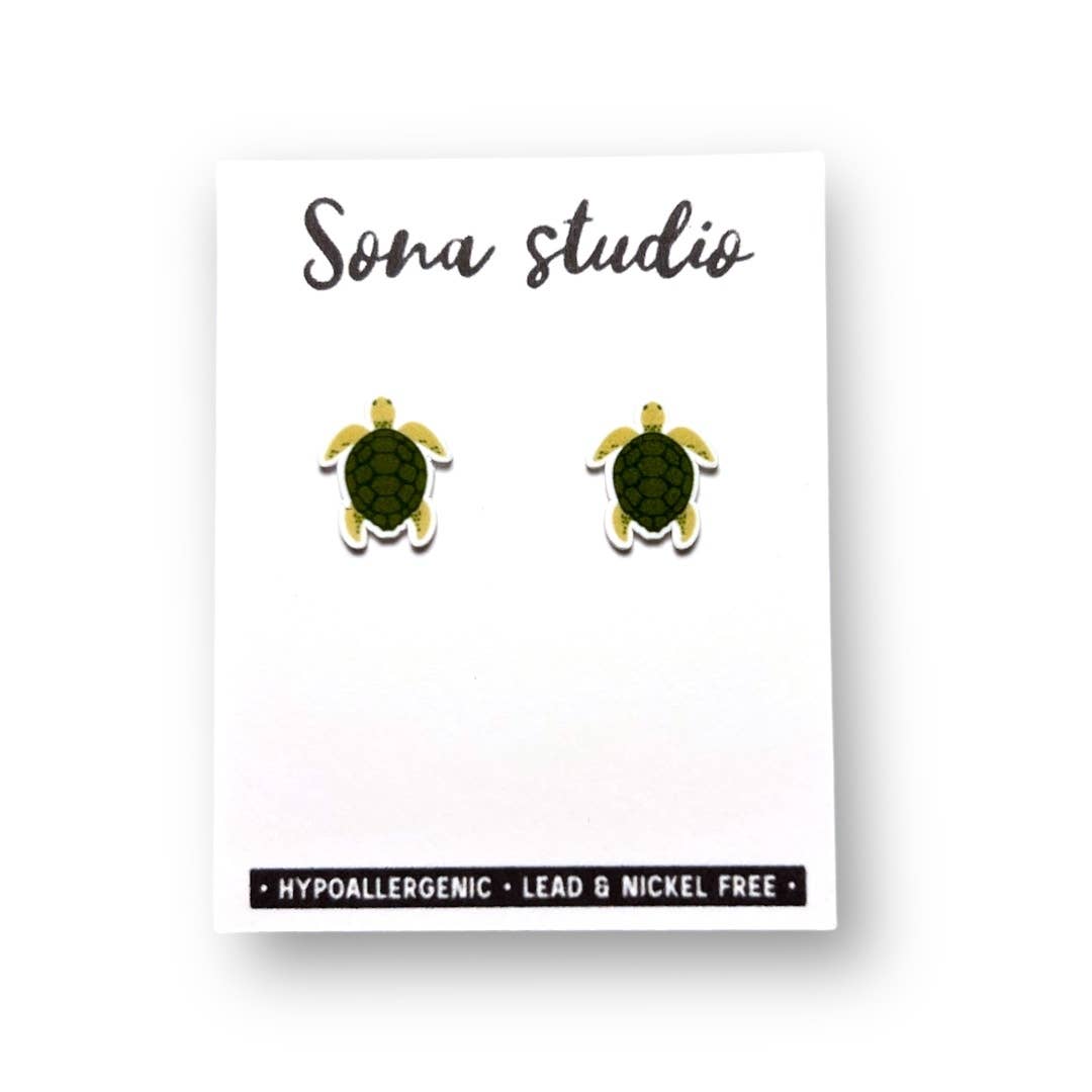 Sona Studio - Wholesale Stud/Post Earrings - Sea Turtle Earrings