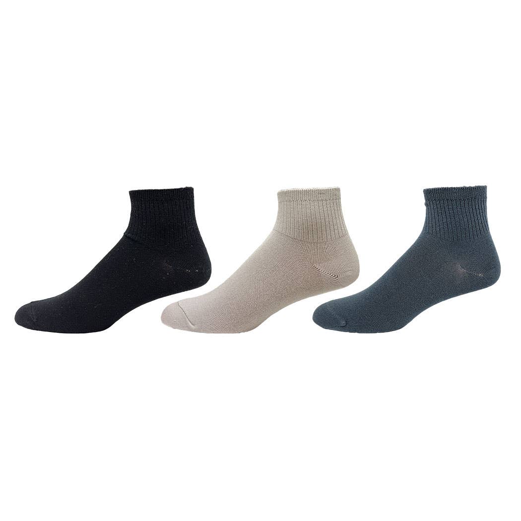 Dot-Line Design - Vente Chaussettes – homme - Paquet de 3 quarts côtelés en bambou pour hommes 1