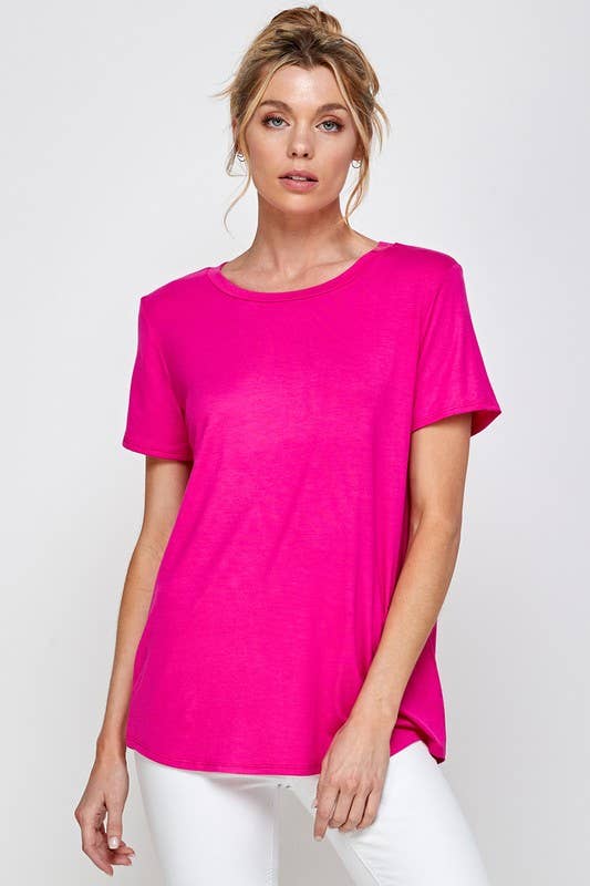 A.gain - Vendita all'ingrosso Maglietta - Donna - A.gain Top basico a maniche corte tinta unita taglie comode5