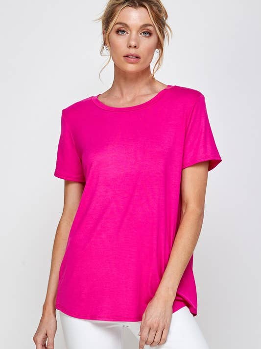 A.gain - Wholesale T-Shirt - Women's - 10733SSP07 - PLUS SIZE BASIC SOLID SHORT SLEEVE TOP5