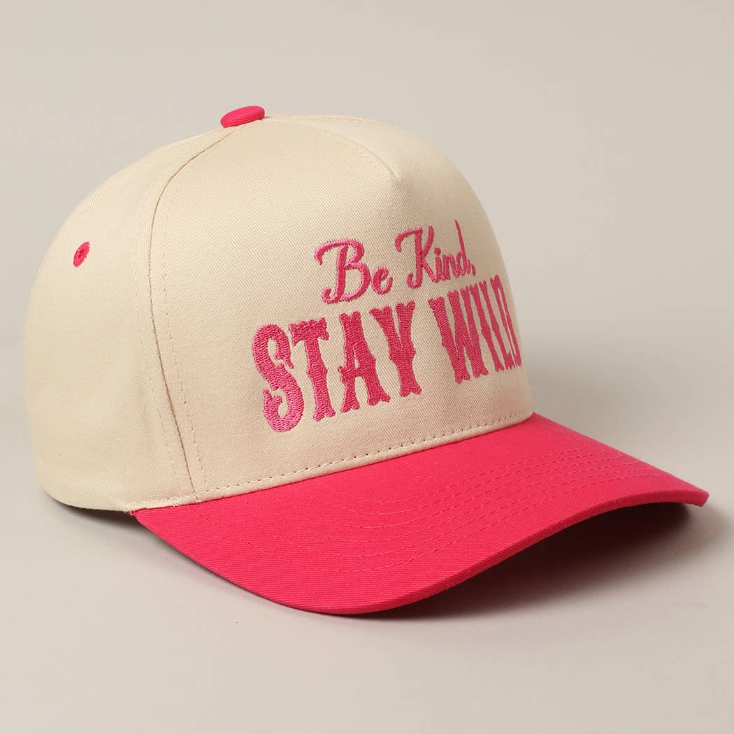 Fashion City - Wholesale Trucker Hat - Unisex - Be Kind Stay Wild Lettering Embroidery Trucker Hat13