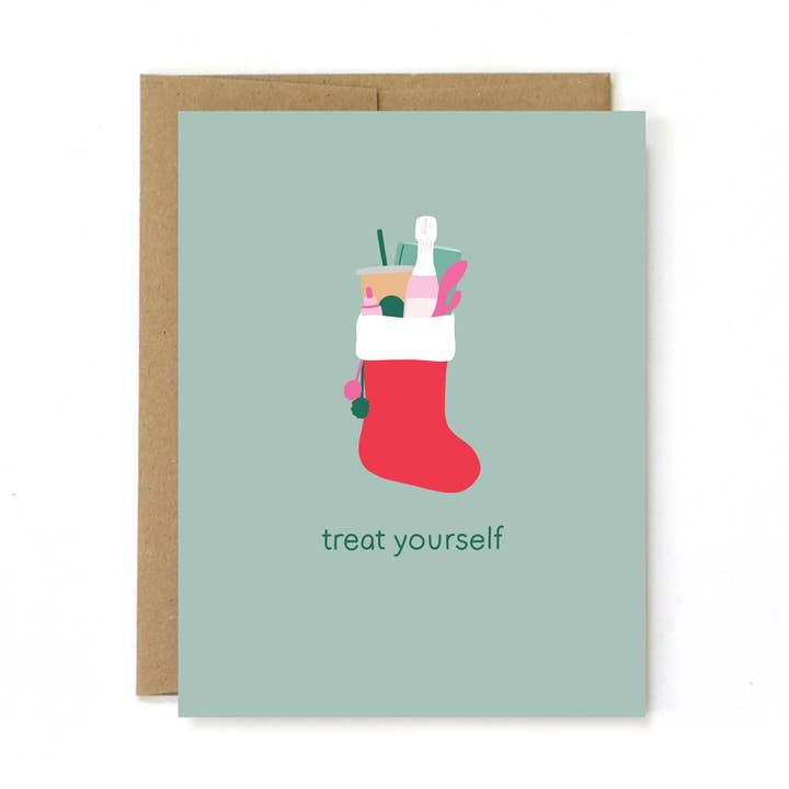 Christmas Holiday Card for Mom Friend - Treat Yourself for wholesale by Unblushing