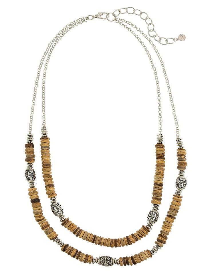 Ruby Rd. - Natural Colored Bead Necklace for wholesale by caroldauplaisejewelry