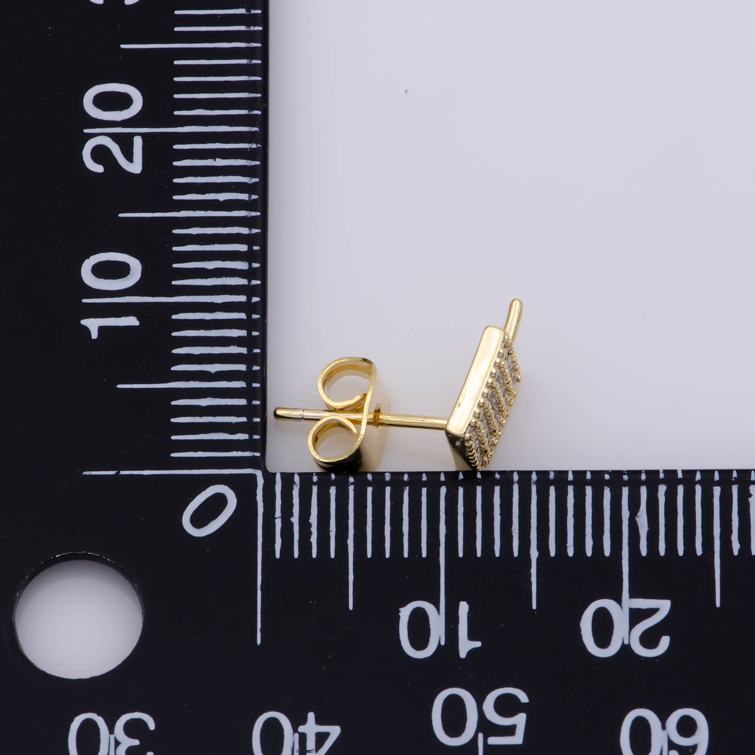 Aim Eternal - Wholesale Stud/Post Earrings - 24k Vermeil Gold Earrings, Tiny Stud Earring, Square Earring, Gift for Her, Earrings for Women, Everyday Wear Earrings, Cubic Zirconia Jewel, 2XSUPP-748/K-7481